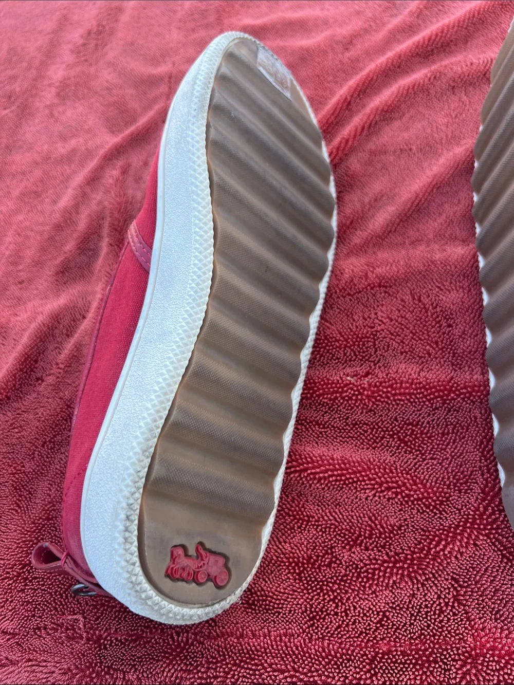 Coach Rexy Limited Edition Red Canvas Slip On Shoes Size 8.5 Men’s